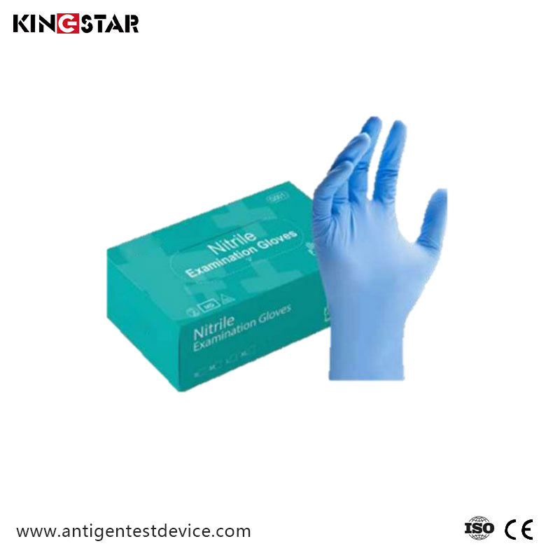 Blue Nitrile Gloves Powder Libre Para sa Medikal na Paggamit